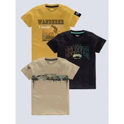 BAESD Kids Pack Of 3 Typography Printed Cotton T-shirt-picture-40