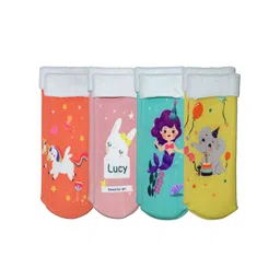 BAESD Kids Pack Of 4 Patterned Ankle-Length Socks-picture-10