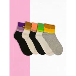 BAESD Kids Pack Of 5 Patterned Ankle Length Socks-picture-30