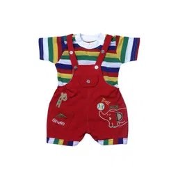 BAESD Kids Printed Cotton Dungarees With T-Shirt-picture-26