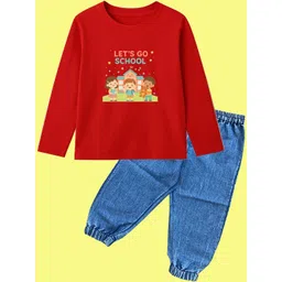 BAESD Kids Printed Round Neck T-Shirt With Joggers Clothing Set-picture-31