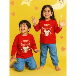 BAESD Kids Printed Round Neck T-Shirt With Joggers Clothing Set-picture-33