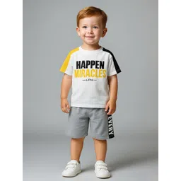 BAESD Kids Printed Short Sleeves Round Neck Regular T-shirt with Shorts-picture-13