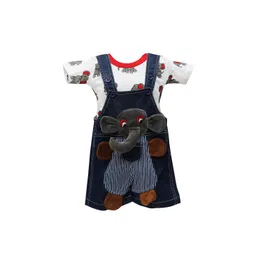 BAESD Kids Striped Cotton Denim Dungaree With T-Shirt-picture-42