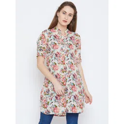 BAESD Mandarin Collar Floral Printed Tunic-picture-33