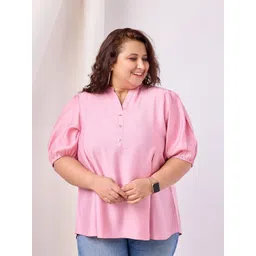 BAESD Mandarin Collar Puff Sleeve Ethnic Shirt Style Top-picture-16