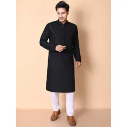 BAESD Men Embroidered Regular Sequinned Kurta with Pyjamas-picture-42