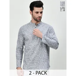 BAESD Men Geometric Embroidered Thread Work Floral Kurta-picture-10