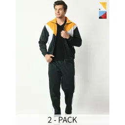 BAESD Men Pack Of 2 Colorblocked Mock Collar Tracksuits-picture-16