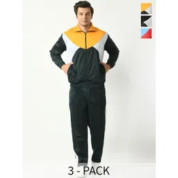 BAESD Men Pack of 3 Colorblocked Zip-Up Tracksuits-picture-38