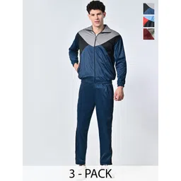 BAESD Men Pack Of 3 Mock Collar Long Sleeves Tracksuits-picture-39