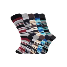 BAESD Men Pack Of 5 Striped Cotton Calf-Length Socks-picture-20