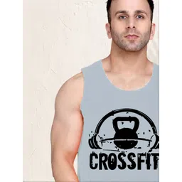 BAESD Men Printed Round Neck Gym Vest image 4