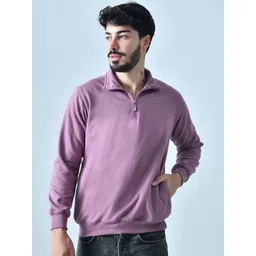 BAESD Men Solid Mock Collar Pullover Casual Sweatshirt-picture-20