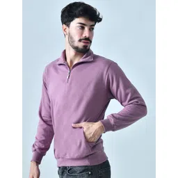 BAESD Men Solid Mock Collar Pullover Casual Sweatshirt image 4