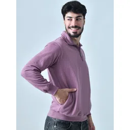 BAESD Men Solid Mock Collar Pullover Casual Sweatshirt image 2