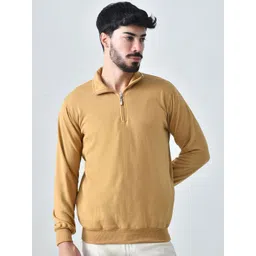 BAESD Men Solid Mock Collar Pullover Sweatshirt-picture-26