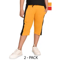 BAESD Pack Of 2 Girls Colourblocked Cotton Regular Fit Capris-picture-34