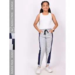 BAESD Pack Of 2 Girls Cotton Relaxed Fit Mid Rise Joggers-picture-44