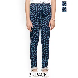 BAESD Pack Of 2 Girls Heart Shape Printed Cotton Lycra Churidar Length Leggings-picture-40