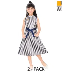 BAESD  Pack of 2 Polka Dot Print A Line Midi Dress-picture-38