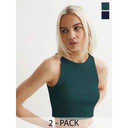 BAESD Pack Of 2 Ribbed Tank Crop Top-picture-38
