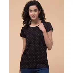 BAESD Polka Dot Printed Cotton Relaxed Fit T-shirt-picture-11
