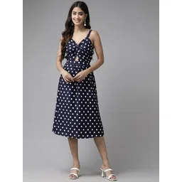 BAESD Polka Dot Printed Net A-Line Midi Dress-picture-27