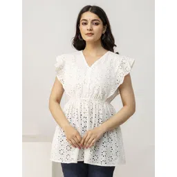 BAESD Print Women V-Neck Cinched Waist Top-picture-36