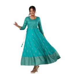 BAESD Printed Flared Ethnic Dress-picture-21