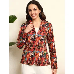 BAESD Printed Notched Lapel Casual Blazers-picture-26