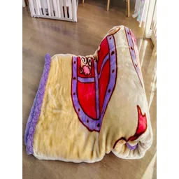 BAESD Purple & Beige Cartoon Printed Kids Ultra Soft Double Layer Velvet Finish Microfiber Blanket-picture-10