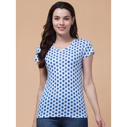 BAESD Relaxed Fit Polka Dots Printed Cotton T-shirt-picture-31