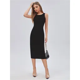 BAESD Round Neck Bodycon Midi Dress-picture-37