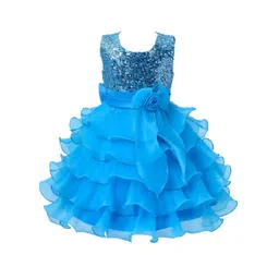 BAESD Ruffles Girls Embellished Satin Fit & Flare Dress-picture-17