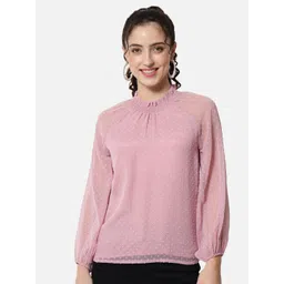 BAESD Self Designed High Neck Regular Georgette Top-picture-15