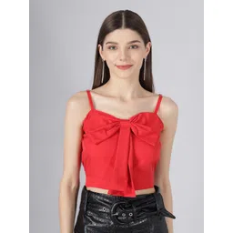 BAESD Shoulder Straps Bow Detail Crop Top image 1