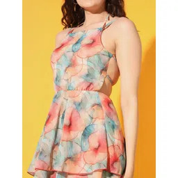 BAESD Shoulder Straps Floral Printed Fit & Flare Dress image 2