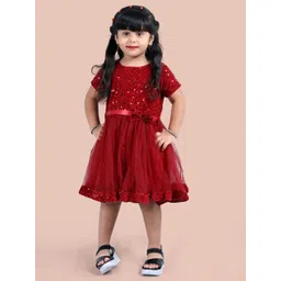 baesd Shrithi Fashion Fab Girls Embellished Velvet Fit & Flare Dress-picture-30