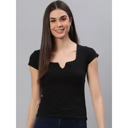 BAESD Square Neck Cap Sleeves Regular Top-picture-40