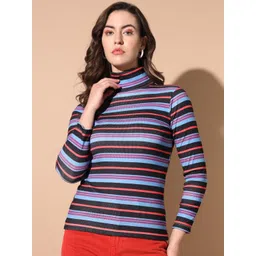 BAESD Striped Turtle Neck Pullover-picture-10