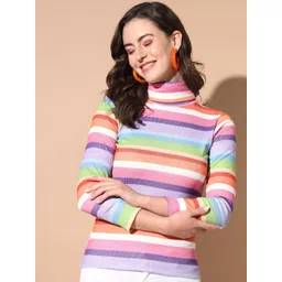 BAESD Striped Turtle Neck Pullover-picture-13