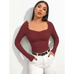 BAESD Sweetheart Neck Ruched Fitted Top-picture-38