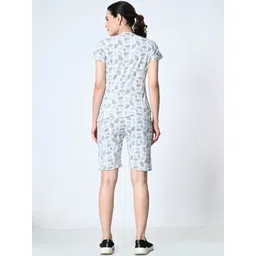 BAESD Tropical Printed Round Neck Short Sleeves Pure Cotton T-Shirt With Shorts image 5