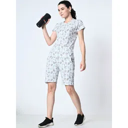 BAESD Tropical Printed Round Neck Short Sleeves Pure Cotton T-Shirt With Shorts image 3