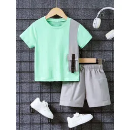 BAESD Unisex Kids Colourblocked Round Neck T-shirt With Short-picture-33