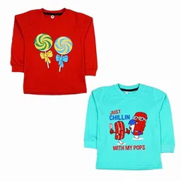 BAESD Unisex Kids Pack Of 2 Graphic Printed Round Neck Cotton T-shirts-picture-27