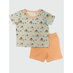 BAESD Unisex Kids Printed Pure Cotton Round Neck Short Sleeves T-shirt With Short-picture-29