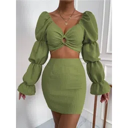 BAESD V-Neck Crop Top With Skirt Co-Ords-picture-18