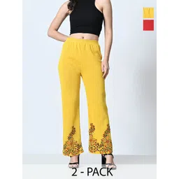 BAESD Women 2 Floral Printed Knitted Palazzos-picture-15